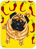 Pick a Pepper Pug Cutting Board Tempered Glass Kitchen Cutting Surface, Heat Resistant Chopping, Non-Slip Feet, Food Prep & Serving