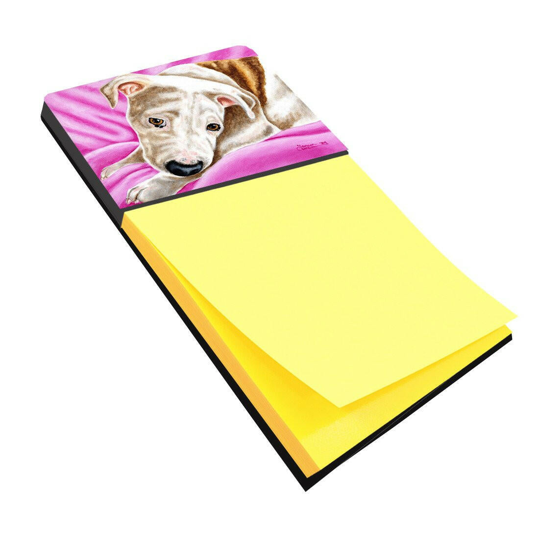 Dream Girl Pit Bull Watercolor Sticky Note Holder Refillable Dispenser Desk Accessory 3x3 Pad Gift