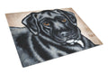 Black Bart the Labrador Cutting Board Tempered Glass Kitchen Cutting Surface, Heat Resistant Chopping, Non-Slip Feet, Food Prep & Serving