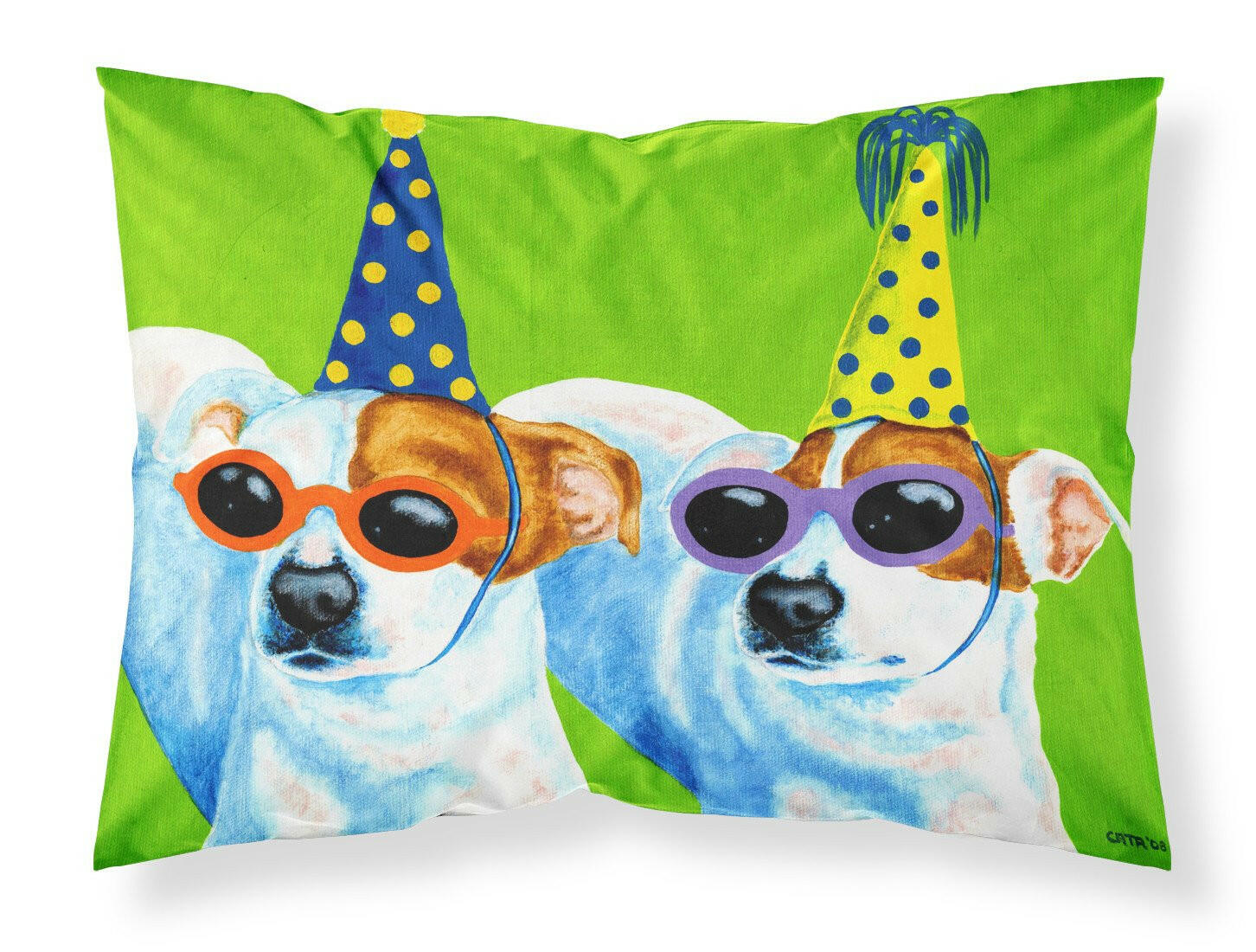 Party Animals Jack Russell Terriers Standard Pillowcase Lightweight Super Soft Easy Care Decorative Artwork Pillowcase, Standard
