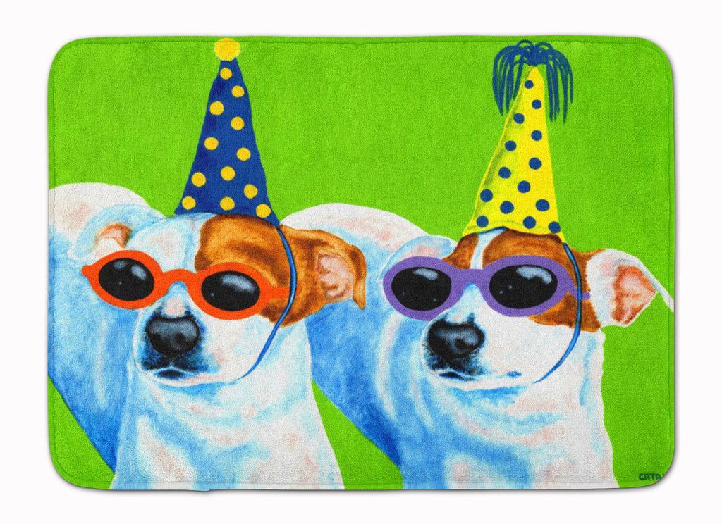 Party Animals Jack Russell Terriers Memory Foam Kitchen Mat Machine Washable Anti-Fatigue Cushion Comfort Bath or Kitchen Rug