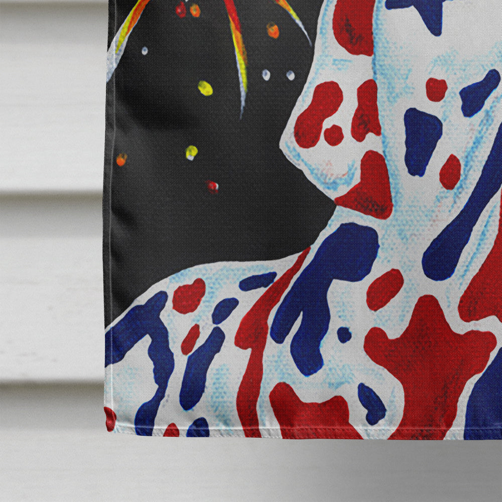 For our Heros Fireworks Patriotic Dalmatian House Flag 28x40 Porch Sleeve Pole Decorative Outside Yard Banner Artwork Wall Hanging, Polyester