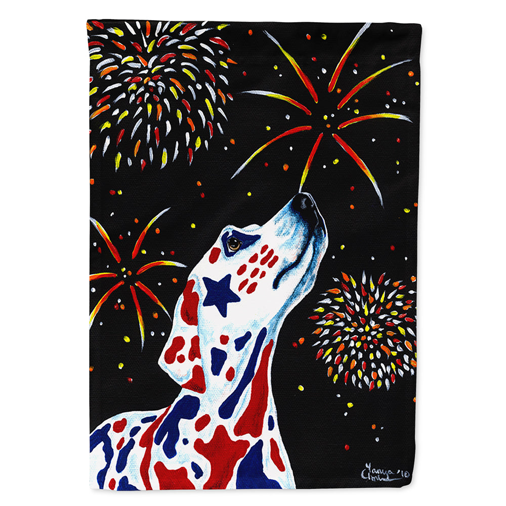For our Heros Fireworks Patriotic Dalmatian House Flag 28x40 Porch Sleeve Pole Decorative Outside Yard Banner Artwork Wall Hanging, Polyester