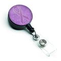 Lavender Ribbon for All Cancer Awareness Retractable Badge Reel for Nurses ID Badge Holder with Clip Retractable Employee Badge Holder, Belt Clip