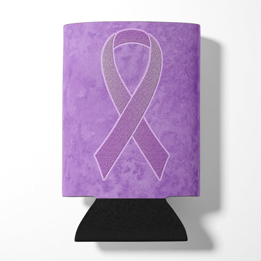 Lavender Ribbon for All Cancer Awareness Can or Bottle Hugger Cooler Sleeve for Standard 12 oz Cans, Insulated Foam Beer & Soda Can Hugger Reusable