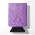 Lavender Ribbon for All Cancer Awareness Can or Bottle Hugger Cooler Sleeve for Standard 12 oz Cans, Insulated Foam Beer & Soda Can Hugger Reusable