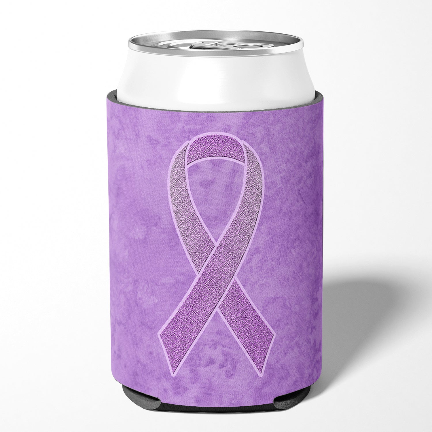 Lavender Ribbon for All Cancer Awareness Can or Bottle Hugger Cooler Sleeve for Standard 12 oz Cans, Insulated Foam Beer & Soda Can Hugger Reusable
