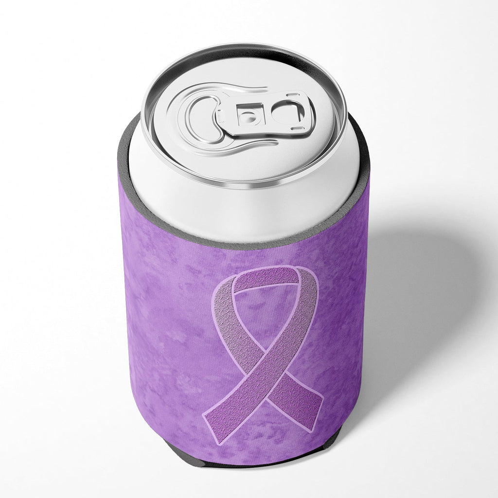 Lavender Ribbon for All Cancer Awareness Can or Bottle Hugger Cooler Sleeve for Standard 12 oz Cans, Insulated Foam Beer & Soda Can Hugger Reusable