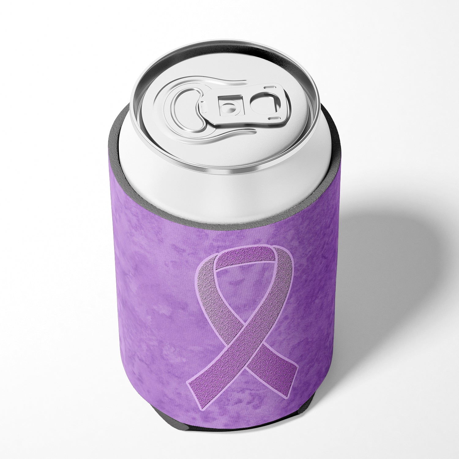 Lavender Ribbon for All Cancer Awareness Can or Bottle Hugger Cooler Sleeve for Standard 12 oz Cans, Insulated Foam Beer & Soda Can Hugger Reusable