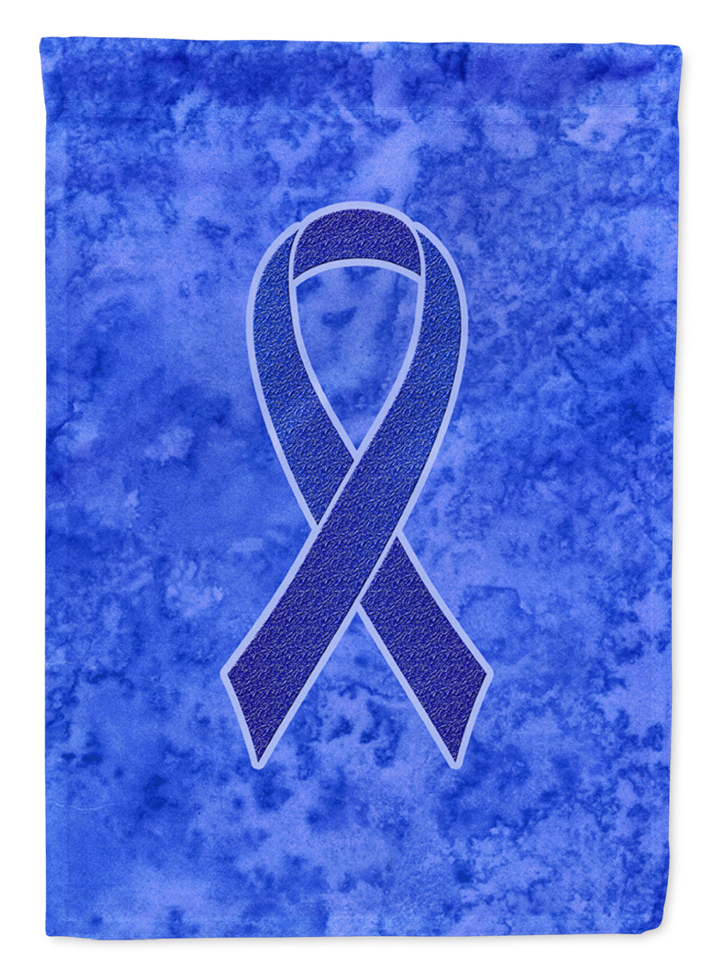 Dark Blue Ribbon for Colon Cancer Awareness House Flag 28x40 Porch Sleeve Pole Decorative Outside Yard Banner Artwork Wall Hanging, Polyester