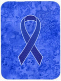 Dark Blue Ribbon for Colon Cancer Awareness Cutting Board Tempered Glass Kitchen Cutting Surface, Heat Resistant Chopping, Non-Slip Feet, Food Prep & Serving