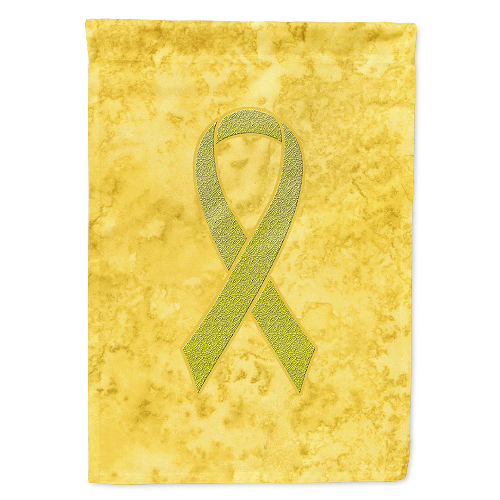 Yellow Ribbon for Sarcoma, Bone or Bladder Cancer Awareness House Flag 28x40 Porch Sleeve Pole Decorative Outside Yard Banner Artwork Wall Hanging, Polyester
