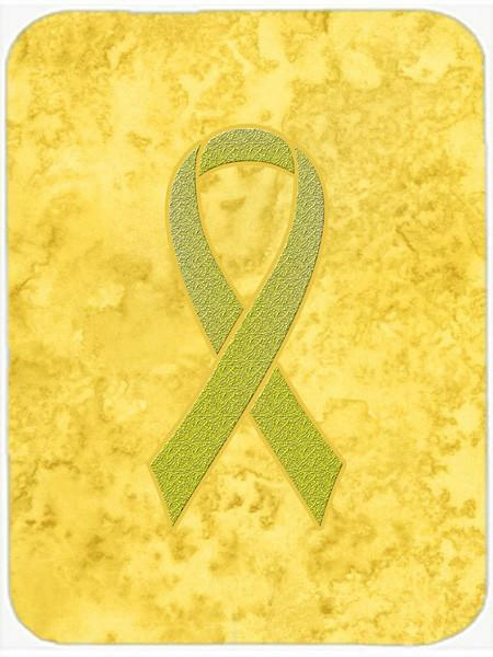 Yellow Ribbon for Sarcoma, Bone or Bladder Cancer Awareness Cutting Board Tempered Glass Kitchen Cutting Surface, Heat Resistant Chopping, Non-Slip Feet, Food Prep & Serving