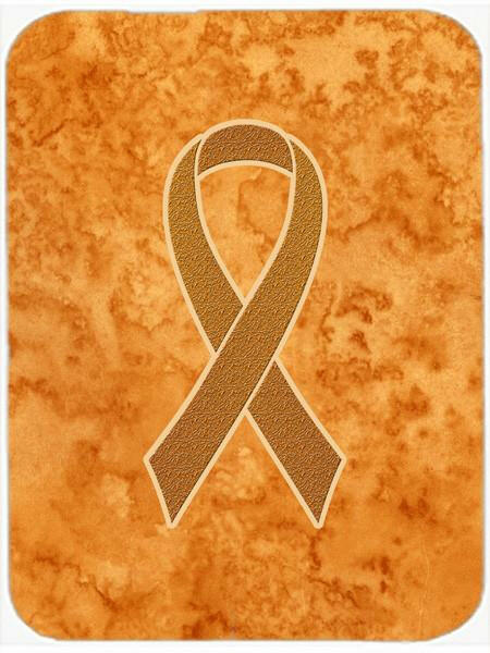 Orange Ribbon for Leukemia Awareness Cutting Board Tempered Glass Kitchen Cutting Surface, Heat Resistant Chopping, Non-Slip Feet, Food Prep & Serving