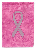 Pink Ribbon for Breast Cancer Awareness House Flag 28x40 Porch Sleeve Pole Decorative Outside Yard Banner Artwork Wall Hanging, Polyester