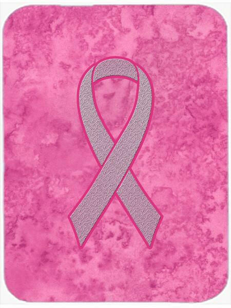 Pink Ribbon for Breast Cancer Awareness Cutting Board Tempered Glass Kitchen Cutting Surface, Heat Resistant Chopping, Non-Slip Feet, Food Prep & Serving