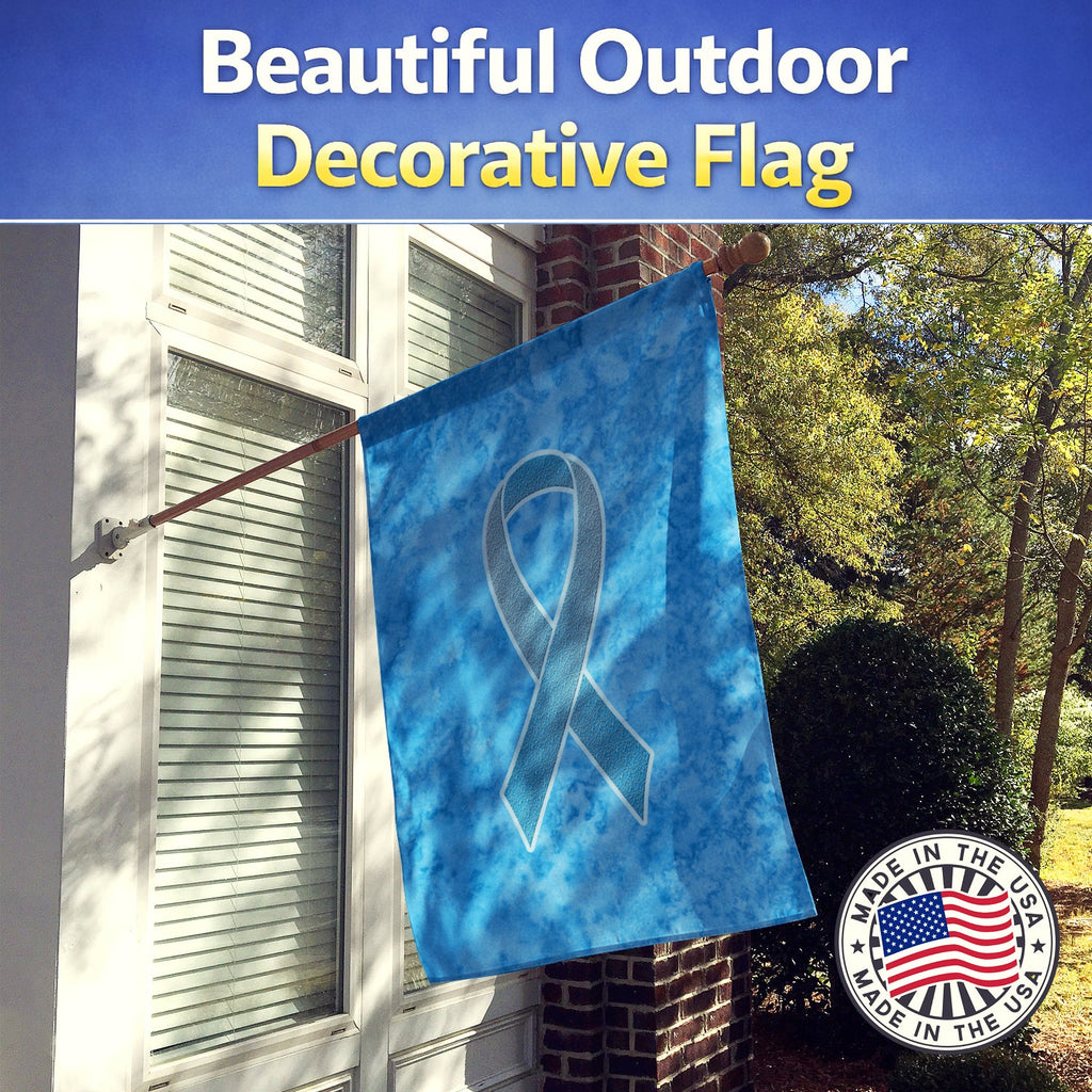 Blue Ribbon for Prostate Cancer Awareness House Flag 28x40 Porch Sleeve Pole Decorative Outside Yard Banner Artwork Wall Hanging, Polyester