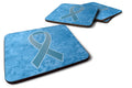 Blue Ribbon for Prostate Cancer Awareness Foam Coasters Set of 4 Cup Coasters for Indoor Outdoor, Tabletop Protection, Anti Slip, Mouse pad Material