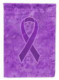 Purple Ribbon for Pancreatic and Leiomyosarcoma Cancer Awareness House Flag 28x40 Porch Sleeve Pole Decorative Outside Yard Banner Artwork Wall Hanging, Polyester