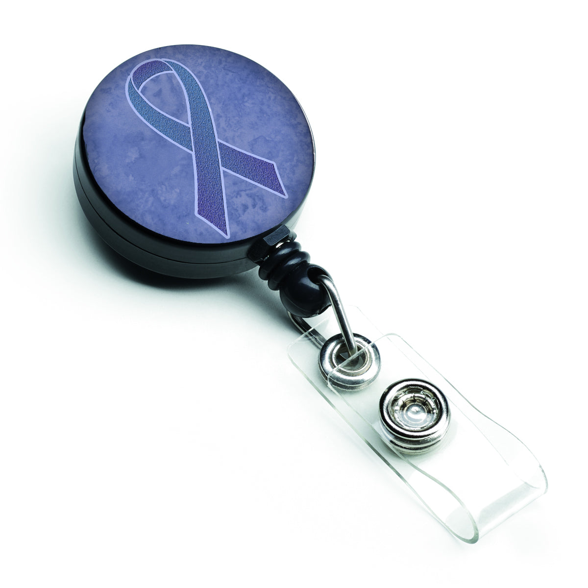 Periwinkle Blue Ribbon for Esophageal and Stomach Cancer Awareness Retractable Badge Reel for Nurses ID Badge Holder with Clip Retractable Employee Badge Holder, Belt Clip