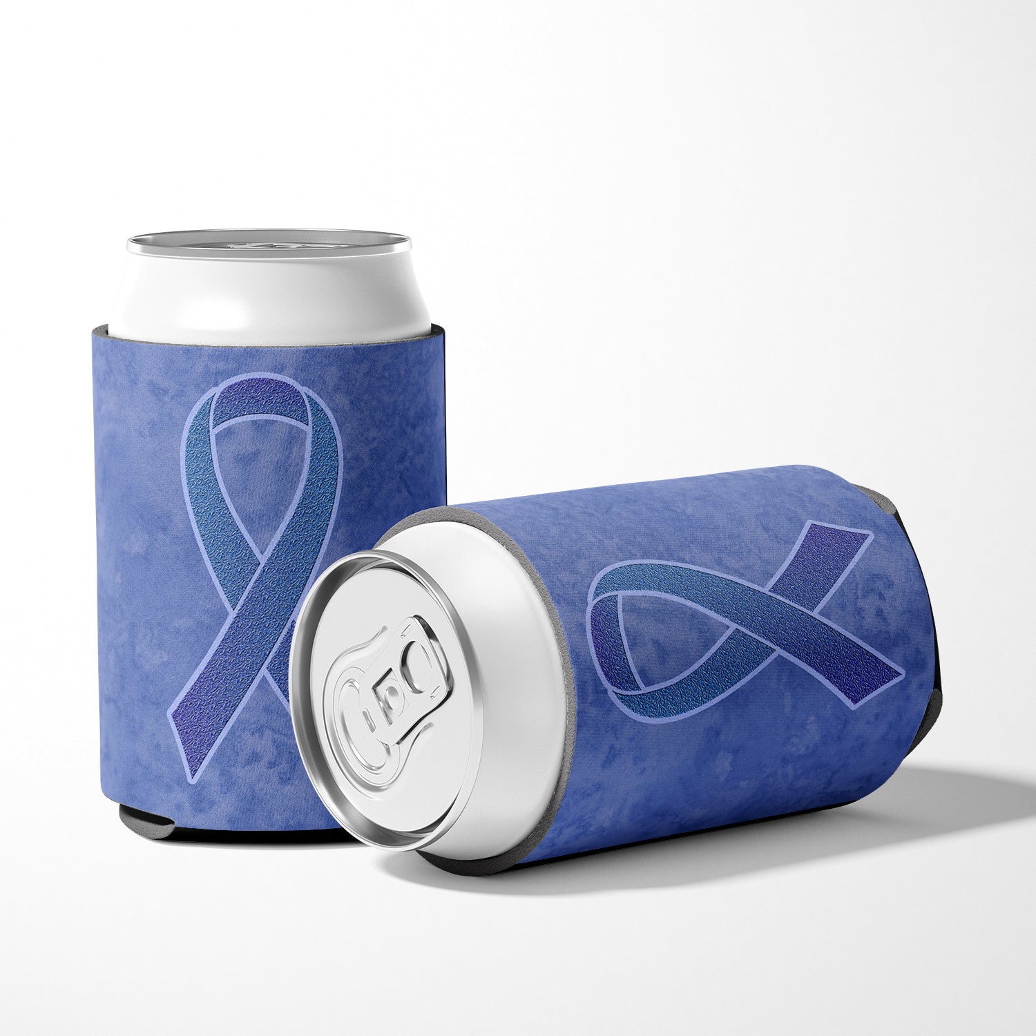 Periwinkle Blue Ribbon for Esophageal and Stomach Cancer Awareness Can or Bottle Hugger Cooler Sleeve for Standard 12 oz Cans, Insulated Foam Beer & Soda Can Hugger Reusable