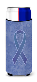 Periwinkle Blue Ribbon for Esophageal and Stomach Cancer Awareness Slim Can Hugger , Insulated Foam Hugger for 12 oz Slim Cans, Beer Bottles & Water Bottles, Printed in USA