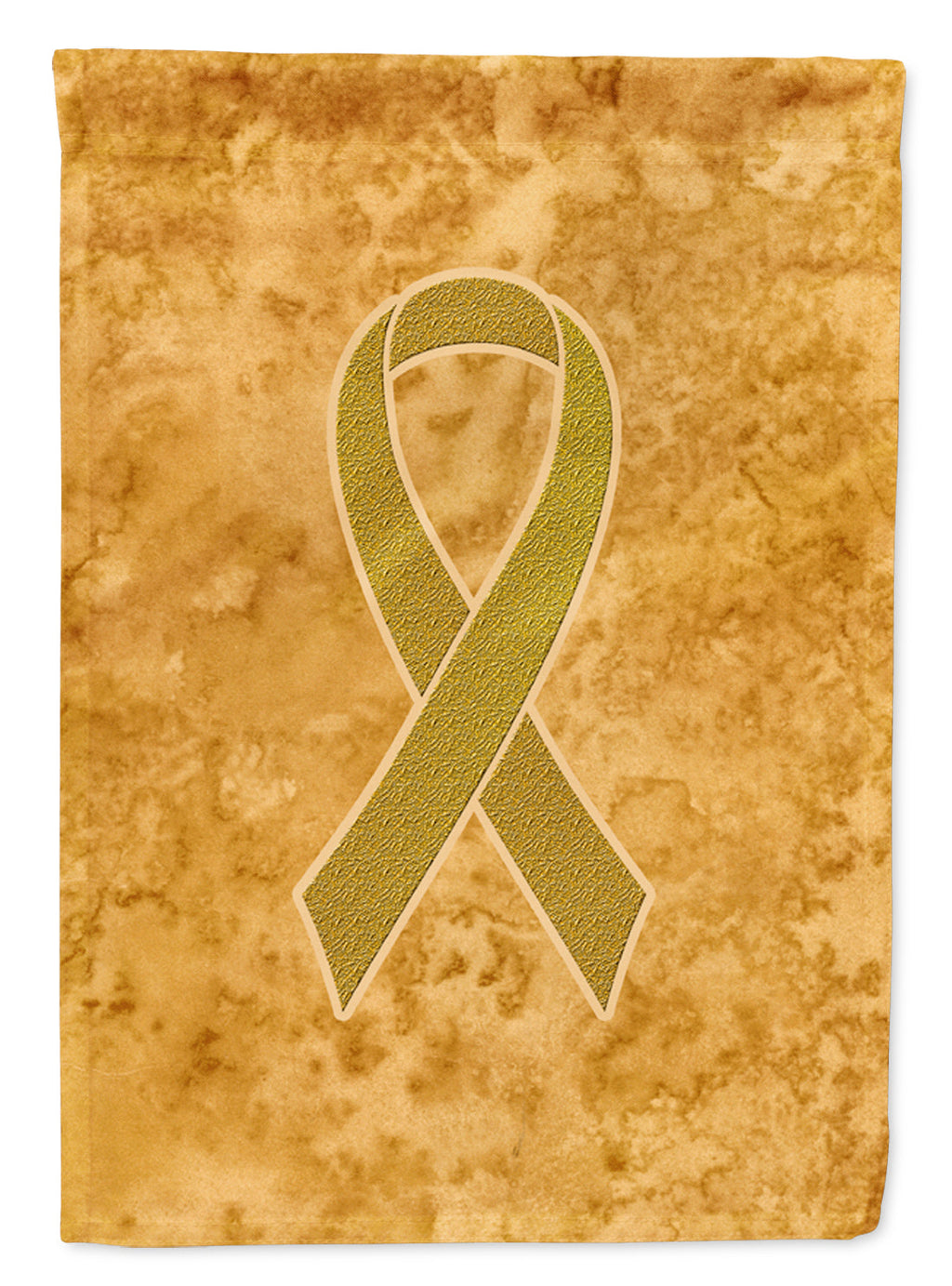 Gold Ribbon for Childhood Cancers Awareness House Flag 28x40 Porch Sleeve Pole Decorative Outside Yard Banner Artwork Wall Hanging, Polyester