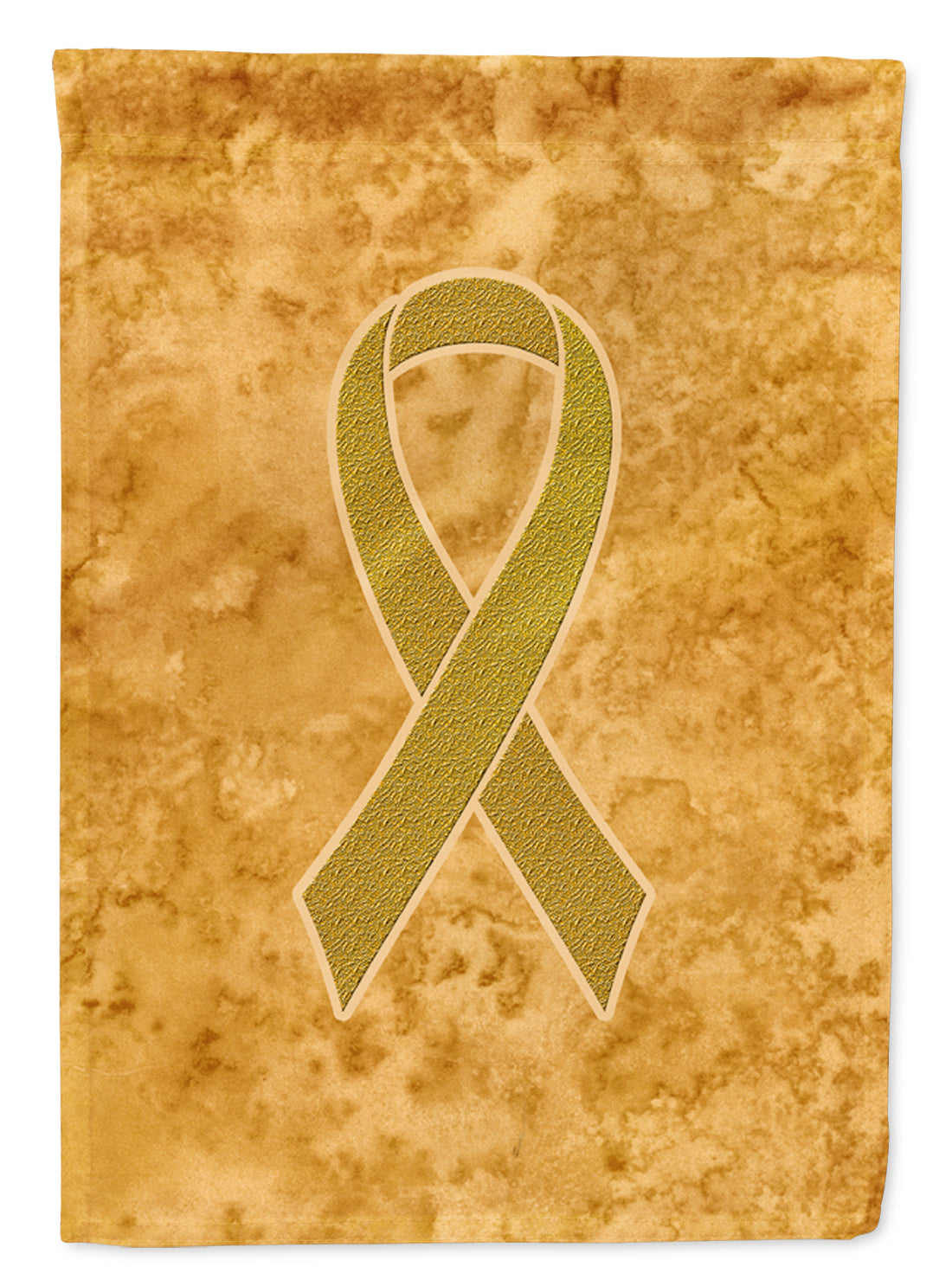 Gold Ribbon for Childhood Cancers Awareness House Flag 28x40 Porch Sleeve Pole Decorative Outside Yard Banner Artwork Wall Hanging, Polyester