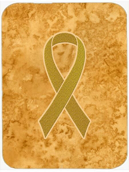 Gold Ribbon for Childhood Cancers Awareness Cutting Board Tempered Glass Kitchen Cutting Surface, Heat Resistant Chopping, Non-Slip Feet, Food Prep & Serving