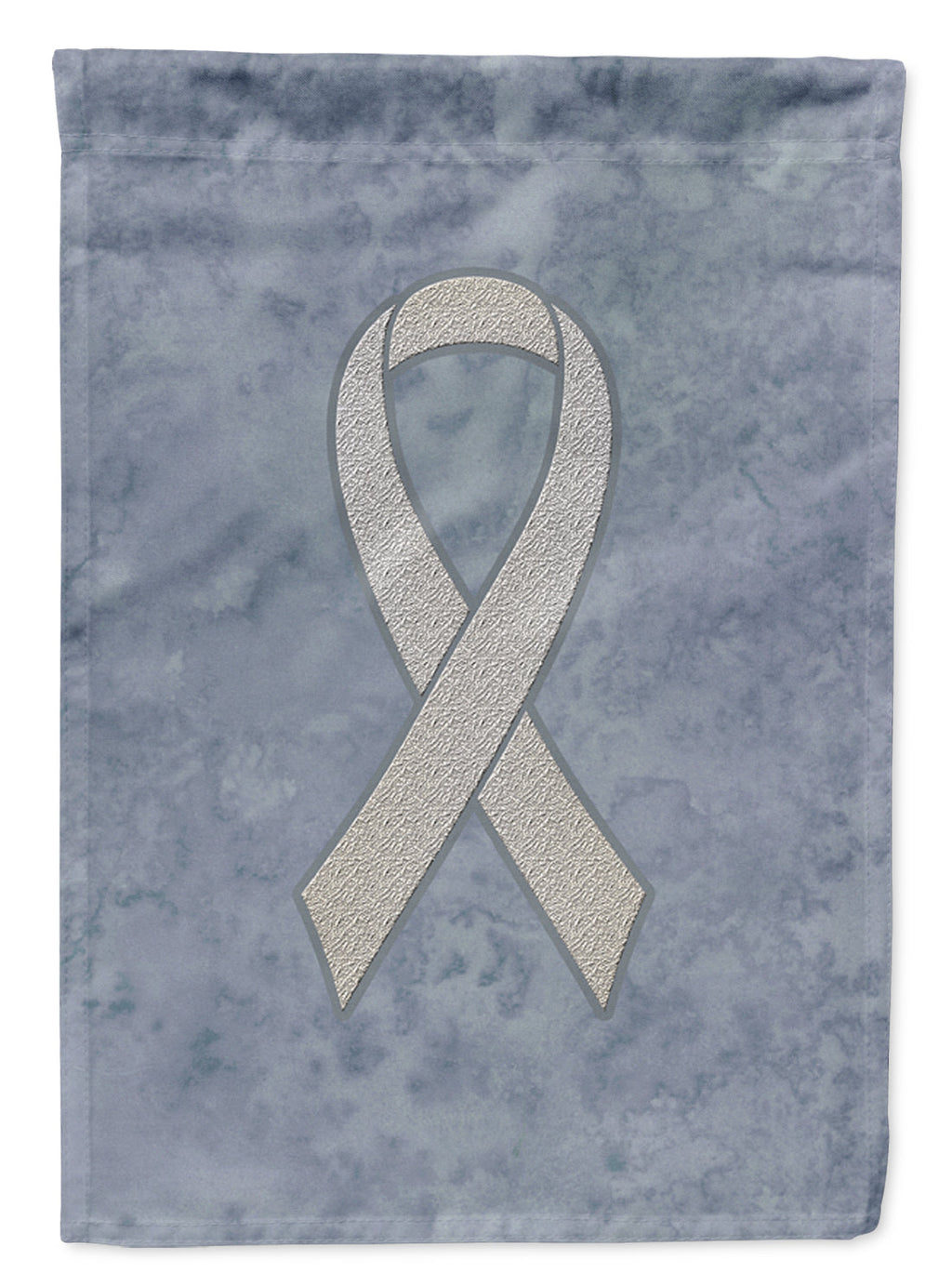 Clear Ribbon for Lung Cancer Awareness House Flag 28x40 Porch Sleeve Pole Decorative Outside Yard Banner Artwork Wall Hanging, Polyester
