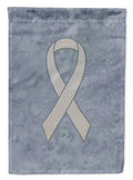 Clear Ribbon for Lung Cancer Awareness House Flag 28x40 Porch Sleeve Pole Decorative Outside Yard Banner Artwork Wall Hanging, Polyester