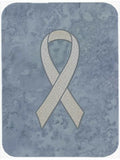 Clear Ribbon for Lung Cancer Awareness Cutting Board Tempered Glass Kitchen Cutting Surface, Heat Resistant Chopping, Non-Slip Feet, Food Prep & Serving
