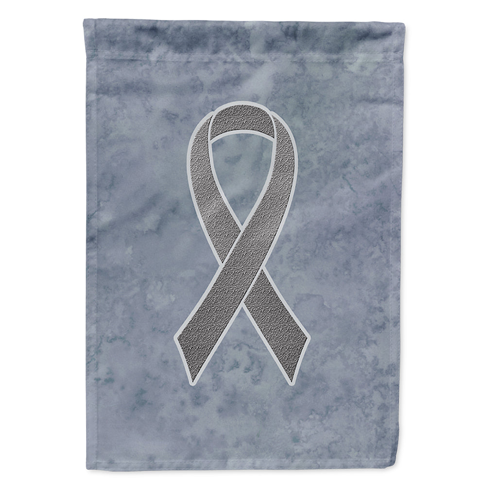 Grey Ribbon for Brain Cancer Awareness House Flag 28x40 Porch Sleeve Pole Decorative Outside Yard Banner Artwork Wall Hanging, Polyester
