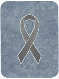 Grey Ribbon for Brain Cancer Awareness Cutting Board Tempered Glass Kitchen Cutting Surface, Heat Resistant Chopping, Non-Slip Feet, Food Prep & Serving