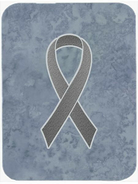 Grey Ribbon for Brain Cancer Awareness Cutting Board Tempered Glass Kitchen Cutting Surface, Heat Resistant Chopping, Non-Slip Feet, Food Prep & Serving