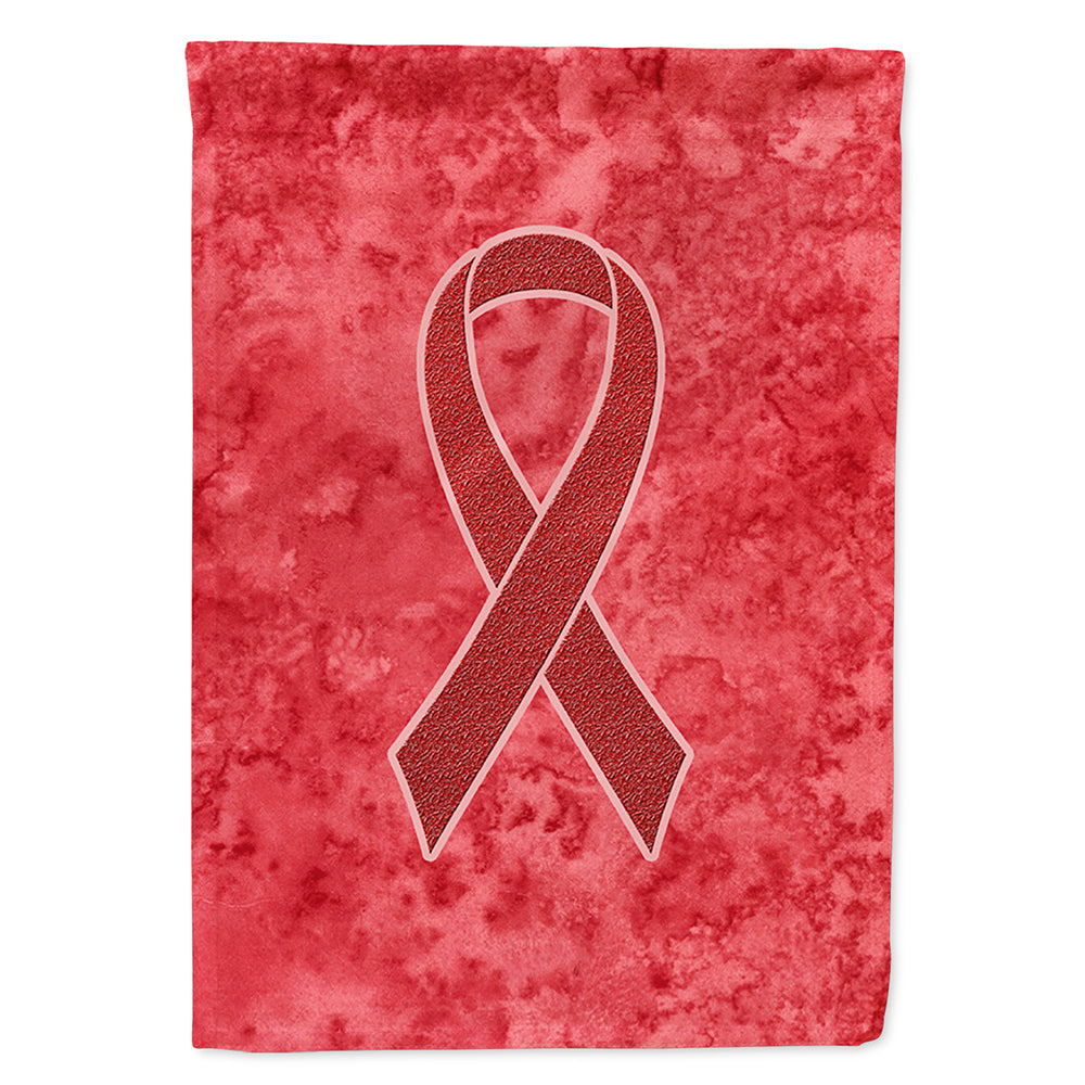 Red Ribbon for Aids Awareness House Flag 28x40 Porch Sleeve Pole Decorative Outside Yard Banner Artwork Wall Hanging, Polyester