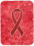 Red Ribbon for Aids Awareness Cutting Board Tempered Glass Kitchen Cutting Surface, Heat Resistant Chopping, Non-Slip Feet, Food Prep & Serving