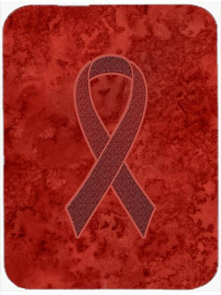 Burgundy Ribbon for Multiple Myeloma Cancer Awareness Cutting Board Tempered Glass Kitchen Cutting Surface, Heat Resistant Chopping, Non-Slip Feet, Food Prep & Serving