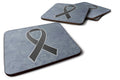 Black Ribbon for Melanoma Cancer Awareness Foam Coasters Set of 4 Cup Coasters for Indoor Outdoor, Tabletop Protection, Anti Slip, Mouse pad Material