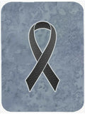 Black Ribbon for Melanoma Cancer Awareness Cutting Board Tempered Glass Kitchen Cutting Surface, Heat Resistant Chopping, Non-Slip Feet, Food Prep & Serving