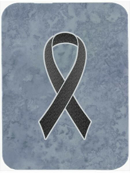 Black Ribbon for Melanoma Cancer Awareness Cutting Board Tempered Glass Kitchen Cutting Surface, Heat Resistant Chopping, Non-Slip Feet, Food Prep & Serving