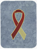 Burgundy and Ivory Ribbon for Head and Neck Cancer Awareness Cutting Board Tempered Glass Kitchen Cutting Surface, Heat Resistant Chopping, Non-Slip Feet, Food Prep & Serving