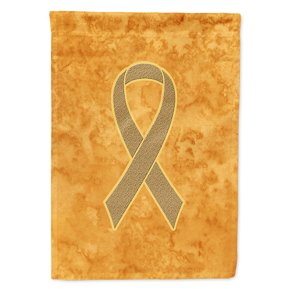 Peach Ribbon for Uterine Cancer Awareness House Flag 28x40 Porch Sleeve Pole Decorative Outside Yard Banner Artwork Wall Hanging, Polyester