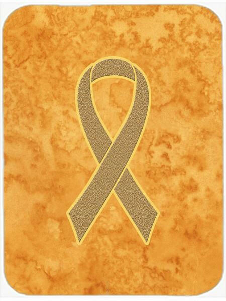 Peach Ribbon for Uterine Cancer Awareness Cutting Board Tempered Glass Kitchen Cutting Surface, Heat Resistant Chopping, Non-Slip Feet, Food Prep & Serving