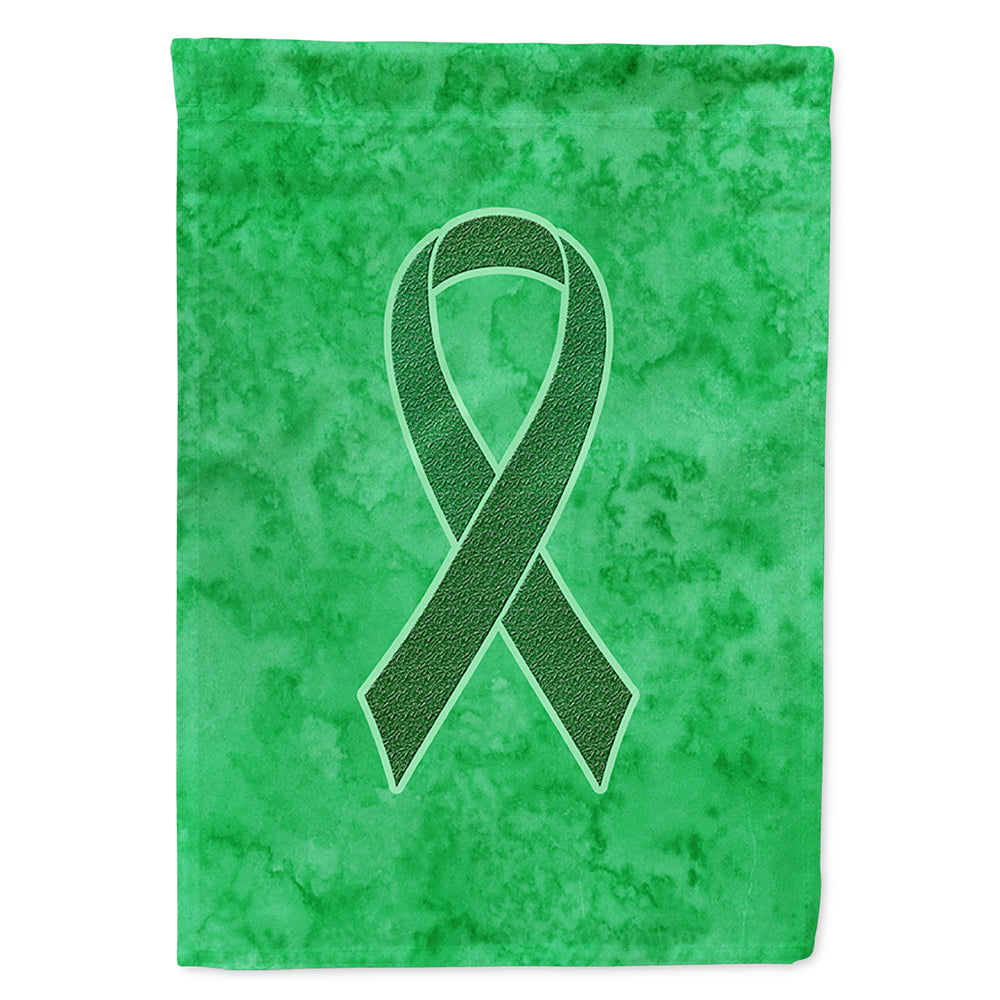 Kelly Green Ribbon for Kidney Cancer Awareness House Flag 28x40 Porch Sleeve Pole Decorative Outside Yard Banner Artwork Wall Hanging, Polyester