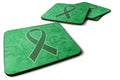 Kelly Green Ribbon for Kidney Cancer Awareness Foam Coasters Set of 4 Cup Coasters for Indoor Outdoor, Tabletop Protection, Anti Slip, Mouse pad Material