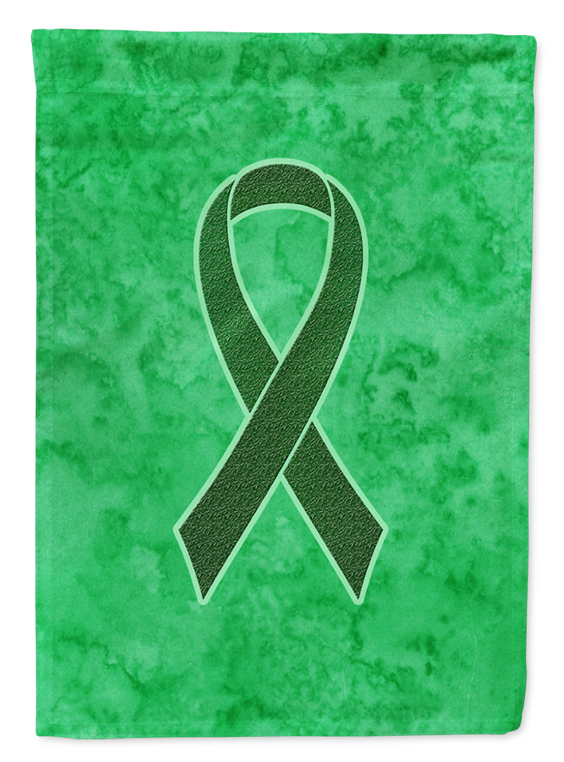 Emerald Green Ribbon for Liver Cancer Awareness House Flag 28x40 Porch Sleeve Pole Decorative Outside Yard Banner Artwork Wall Hanging, Polyester