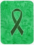 Emerald Green Ribbon for Liver Cancer Awareness Cutting Board Tempered Glass Kitchen Cutting Surface, Heat Resistant Chopping, Non-Slip Feet, Food Prep & Serving