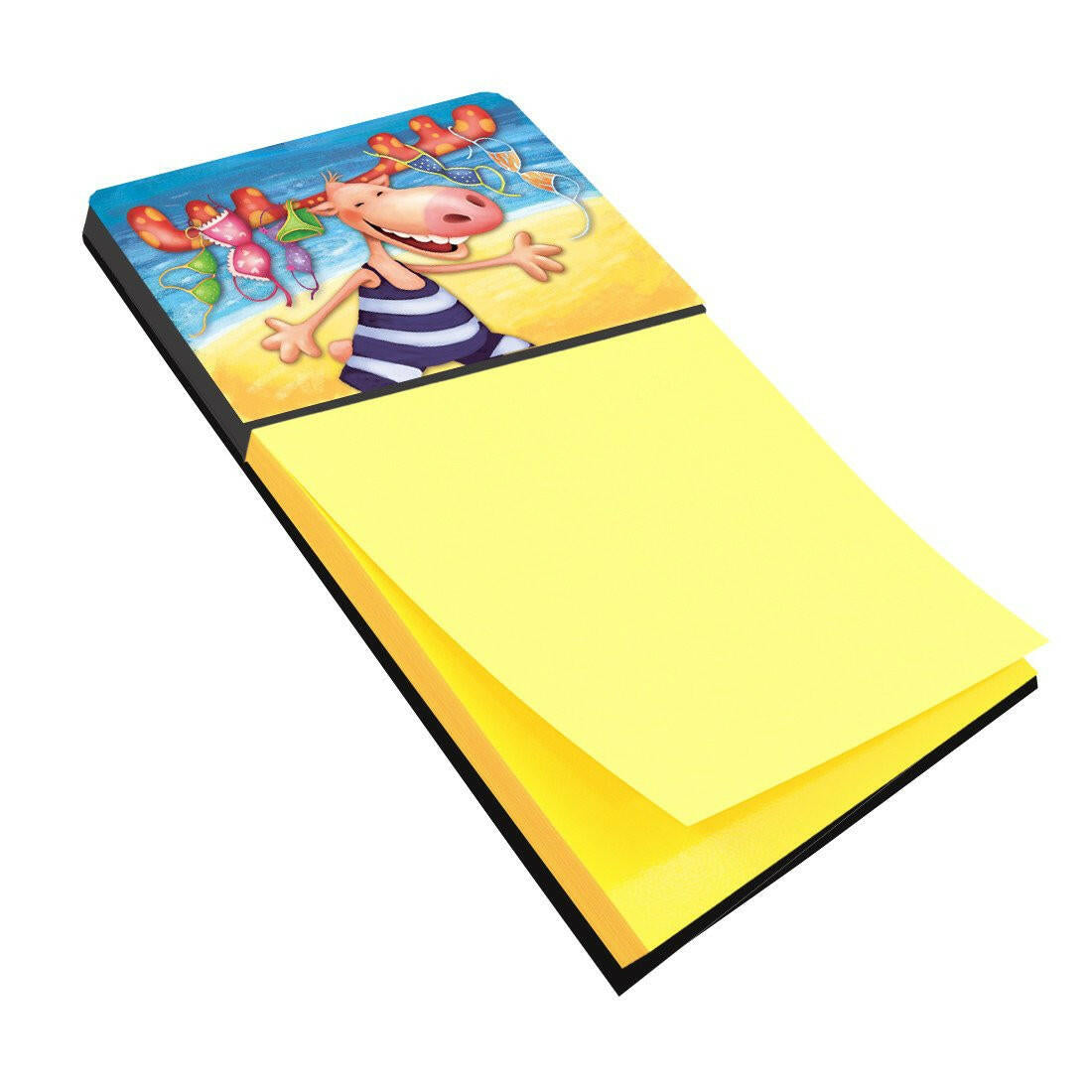 Moose on the Beach Watercolor Sticky Note Holder Refillable Dispenser Desk Accessory 3x3 Pad Gift