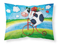 Cow riding Bicycle Standard Pillowcase Lightweight Super Soft Easy Care Decorative Artwork Pillowcase, Standard